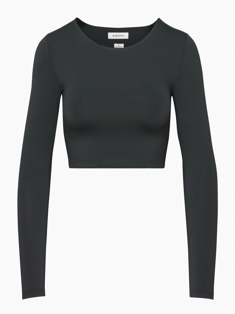 Babaton Charcoal Long-Sleeve Cropped Top
